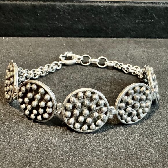 Beautiful Peruvian 950 Oxidized Sterling Silver Bracelet - Picture 2 of 11